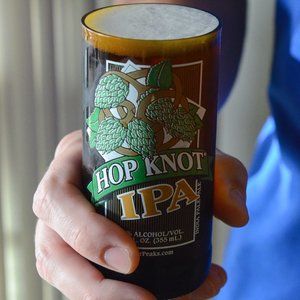Beer tasting glass upcycled from Hop Knot bottle